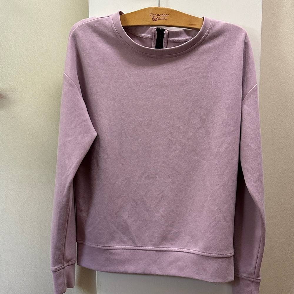 Gaiam yoga back zip Women’s Crewneck Sweater - Dusty Pink small